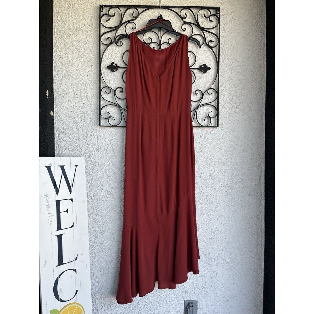 Boden Tessa Asymmetrical Midi  Dress- Size 6 - Red - Picture 6 of 10